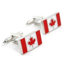 CANADA FLAG CUFFLINKS PAIR High Quality NEW w GIFT BAG World Canadian Ma... - $9.95