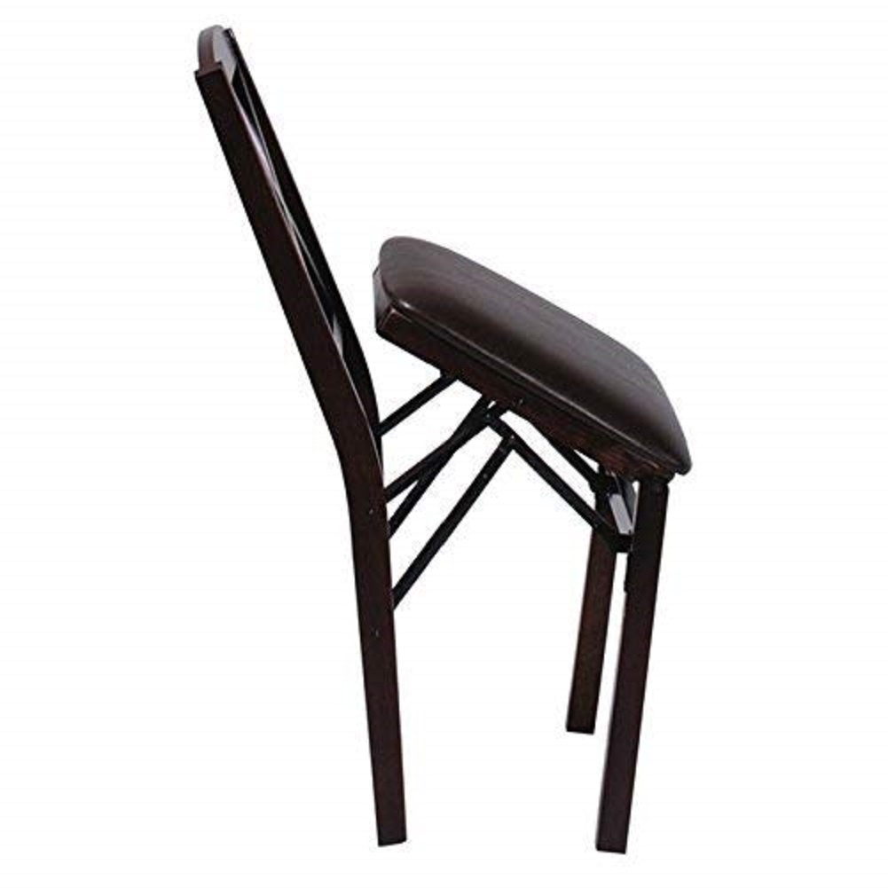 Cosco Espresso Wood Folding Chair with vinyl seat & XBack (2pack