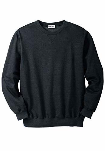 Kingsize Men's Big & Tall Fleece Crewneck Sweatshirt, Black Big-xl 