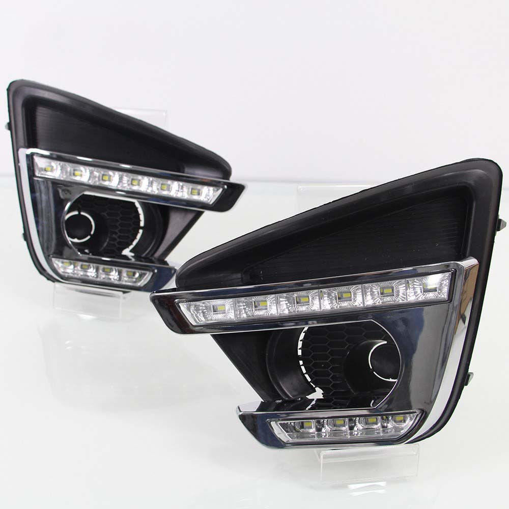 For Mazda CX5 2016 2pcs White LED Car DRL Daytime Running Lights Fog