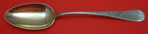 Primary image for King William Engraved by Tiffany and Co Sterling Stuffing Spoon Rare Human Man