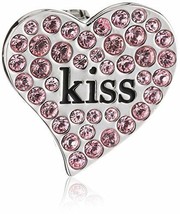 Swarovski Damen-Charm Metall Emaille Kristall rosa Kiss Heart Clip 5002667 NIB - $44.15