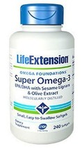 2 PACK Life Extension Super Omega 3 EPA/DHA sesame lignans olive 240 gels image 2