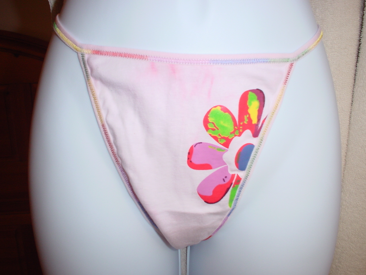 Victorias Secret Cotton Thong Pink Tie Dye Medium Nwot Panties 