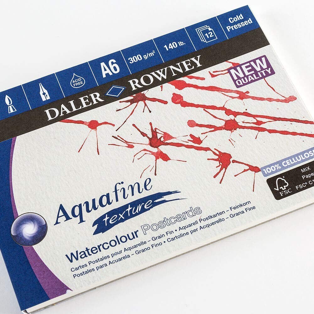 Aquafine Watercolour Texture Postcard Pad 300G 12SH in CTU