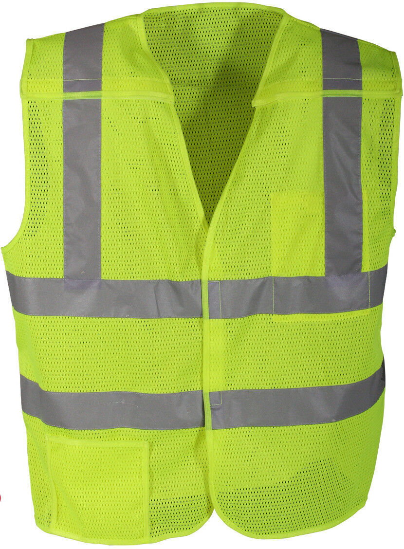 Neon Green High Visibility Safety Vest Reflective Strips Emergency ...