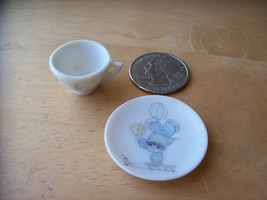 1986 Precious Moments Miniature Clown on Sled Teacup and Plate  - $0.00