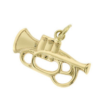14K Yellow Gold Trumpet Vintage Charm - $127.71
