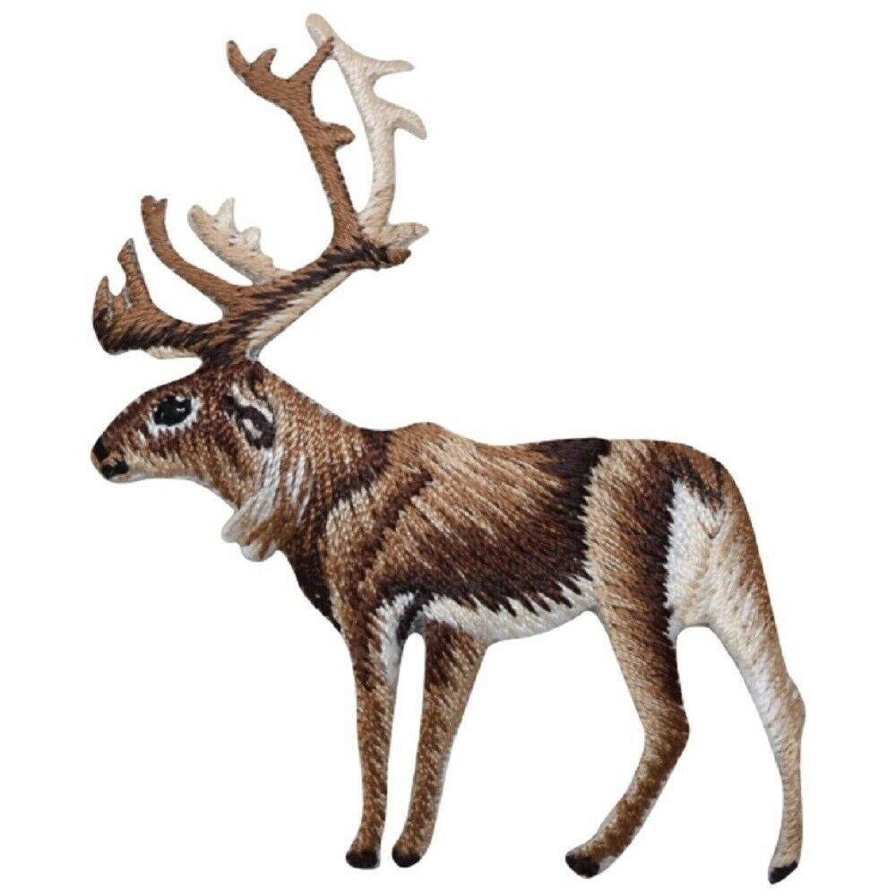 Elk Applique Patch - Deer, Caribou, Buck Badge 2-7/8 (Iron on)