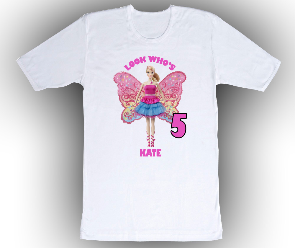 Personalized Barbie A Fairy Secret Birthday T-Shirt Gift #2