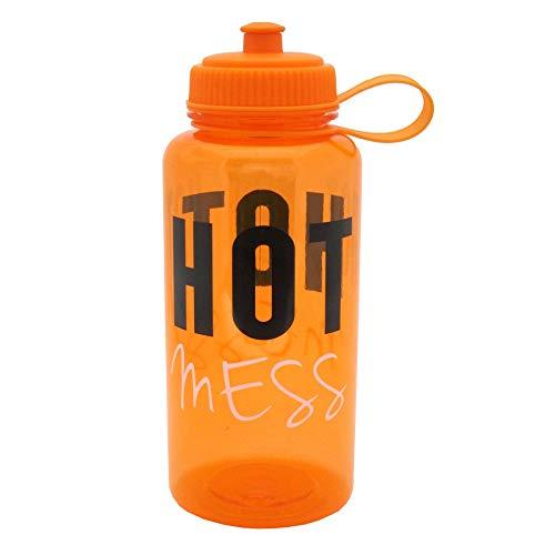 32oz 'Hot Mess' Attitude Sports Squeeze Water Bottle w/ Carry Handle - Orange