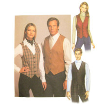 Vogue Sewing Pattern 7644 Misses Mens Unisex Vest Waistcoat Tie All Size... - $6.95