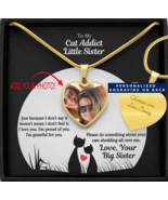 Big Sister to Little Sister Personalized Photo Locket, Cat Mom Christmas... - $54.95+