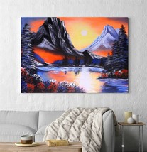 Colorado mountain artwork, arizona mountain, lake painting - $306.00