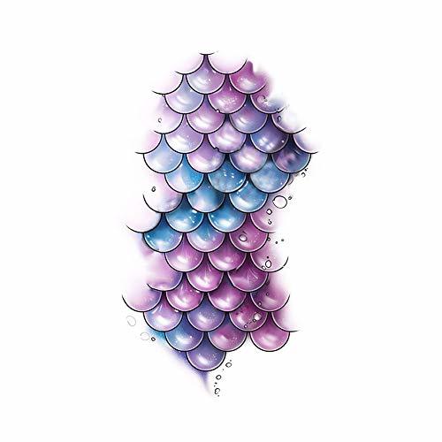 2 Sheets Mermaid Scales Body Temporary Tattoos Realistic Tattoo Stickers for Cos