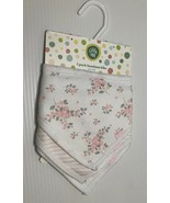 Little Me Cute Medallion Collections 3 Pack Bandana Bibs Cotton white On... - $9.89