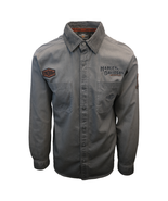 Harley-Davidson Men&#39;s Grey Iron Block L/S Woven Shirt (S10) - $45.90
