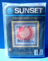 SUNSET DESIGNS Counted Cross Stitch Kit   1306 Scallop   5" x 5" Ocean sea shell - $5.95