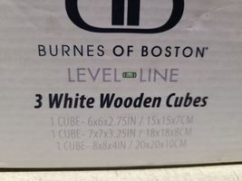 Burnes of Boston Level Line - 3 White Wooden Cubes Shelf image 5