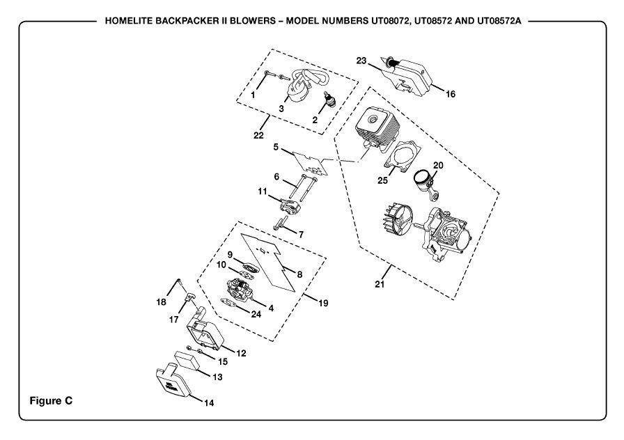 Homelite, Craftsman Air Filter Box Lid Kit Yard Broom Backpacker Vac