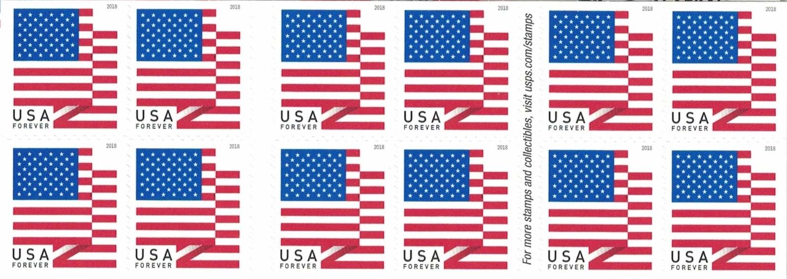 Usps U S Flag Forever Stamps Booklet Of 20 2018 Version Booklet Of 20 Stamp Sheets