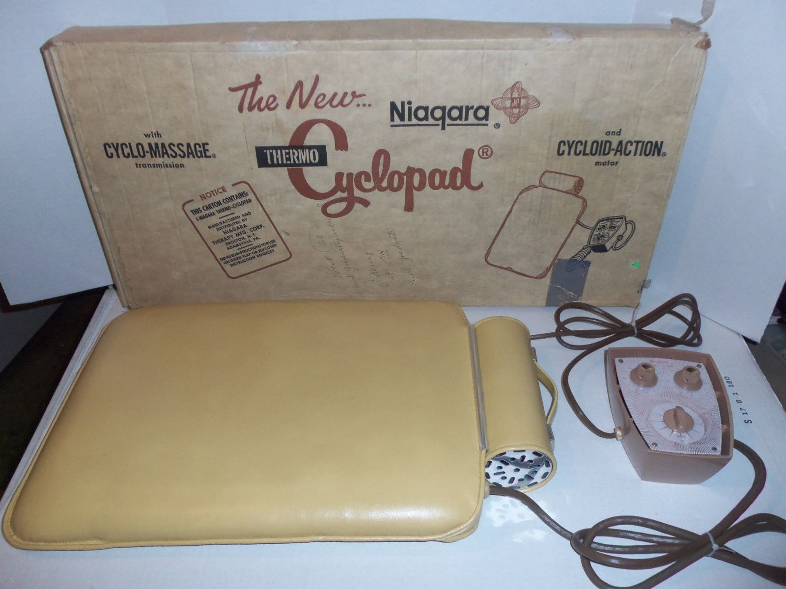 Vintage Niagara Thermo Cyclopad Cycloid Action Massager Heat Therapy Mod10 Works Massagers