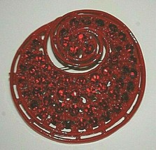 Red Sparkle Rhinestones Enamel Abstract Brooch Pin Vintage Costume Jewelry box d - $21.77