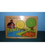 RARE Fisher Price #522 Matching Colors Pick Up &#39;N Peek Wood Puzzle VG++-... - $26.99