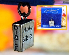 Vintage Holy Bible Bracelet Charm Pendant Sterling Silver Jezlaine Jez - $15.95