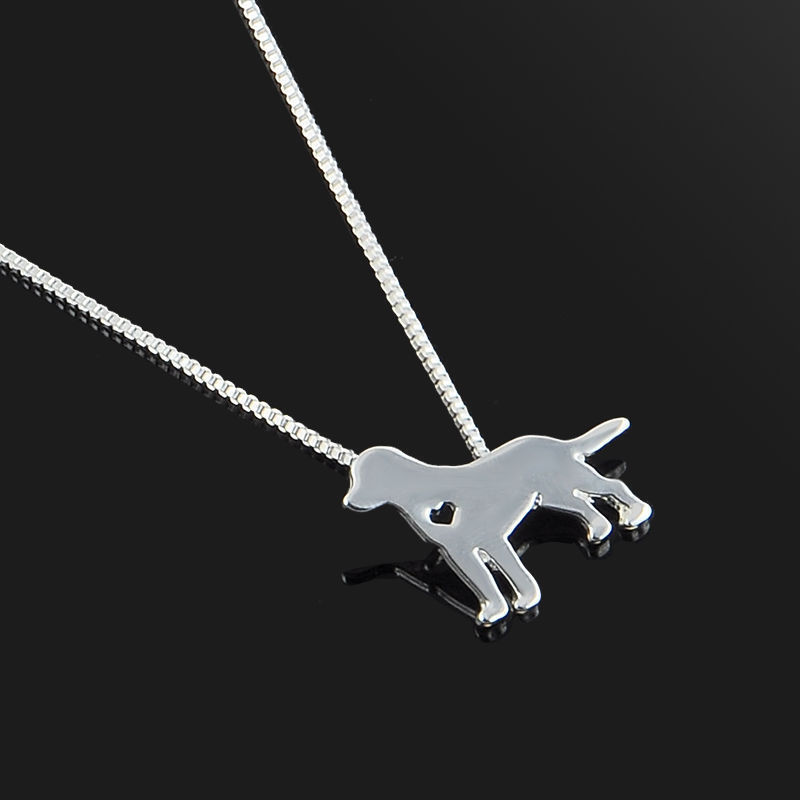 Silver Pet Dog Puppy Border Collie Charm Pendant Necklace Women Fashion Gift  - $9.89