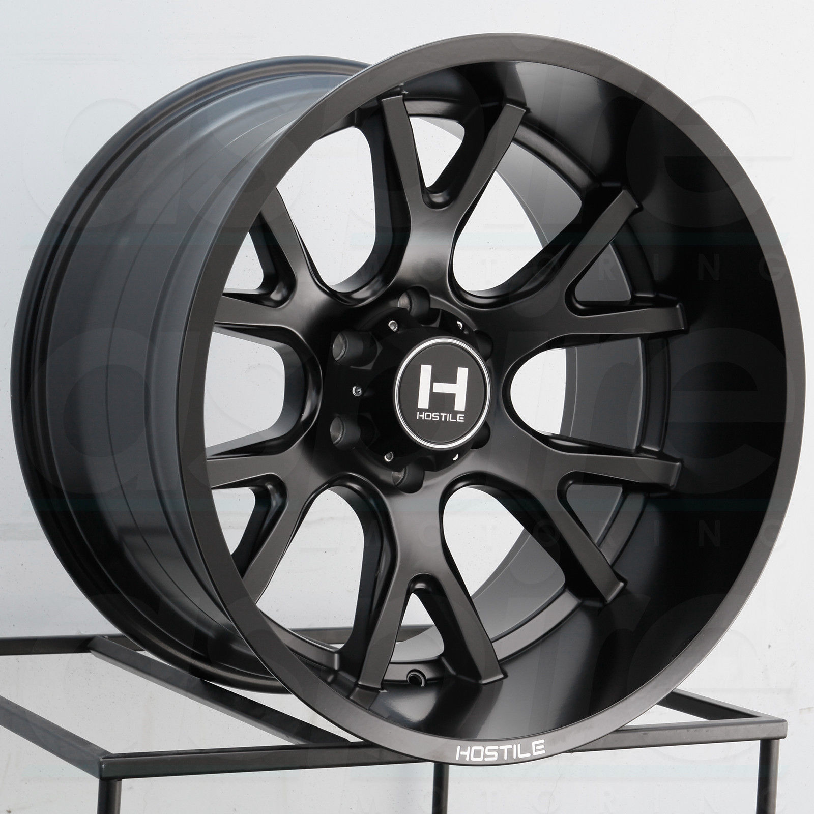 One 22x12 Hostile H113 Rage 8x170 -44 Full Black Wheels Rims - Wheels