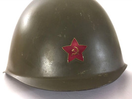 1950s Russia Czech Army Helmet with Star Hammer Sickle Emblem  - $198.00