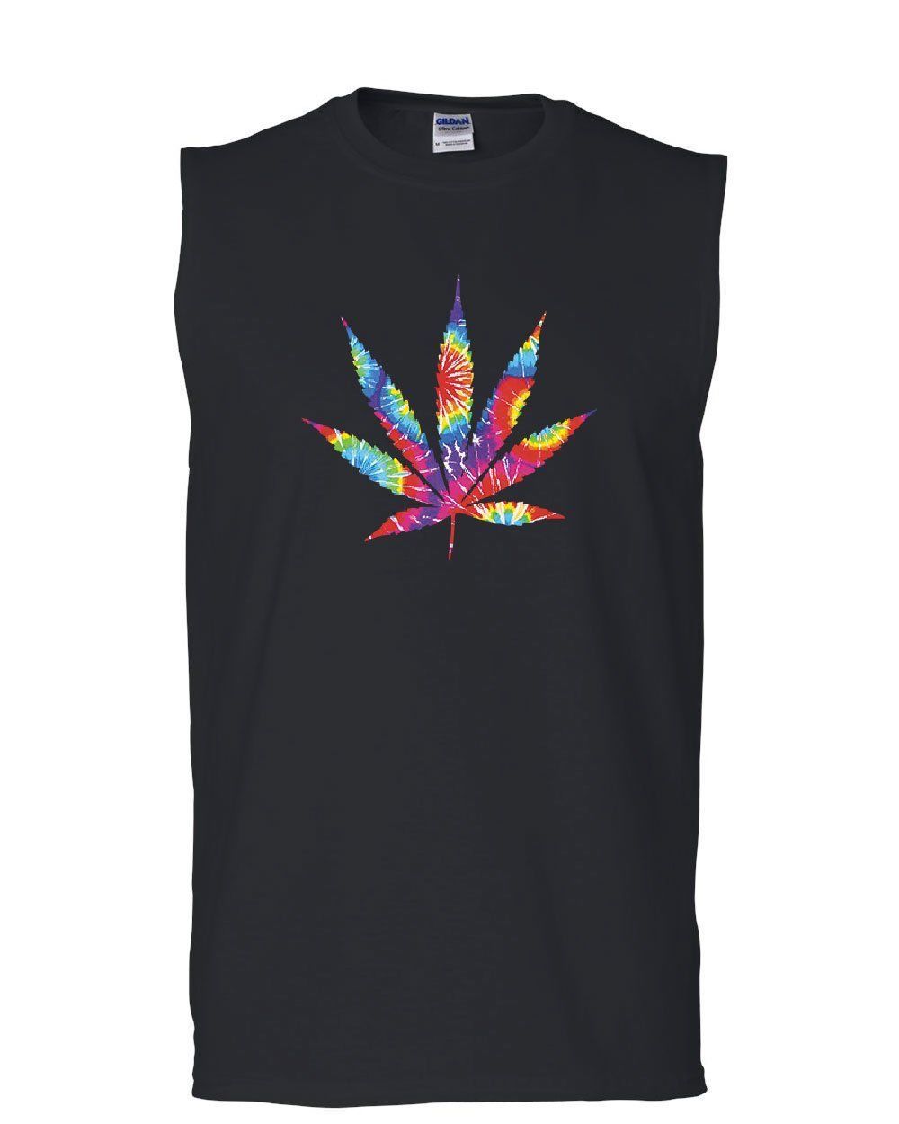 Tie Dye Pot Leaf Muscle Shirt Smoking 420 Weed Cannabis Marijuana ...