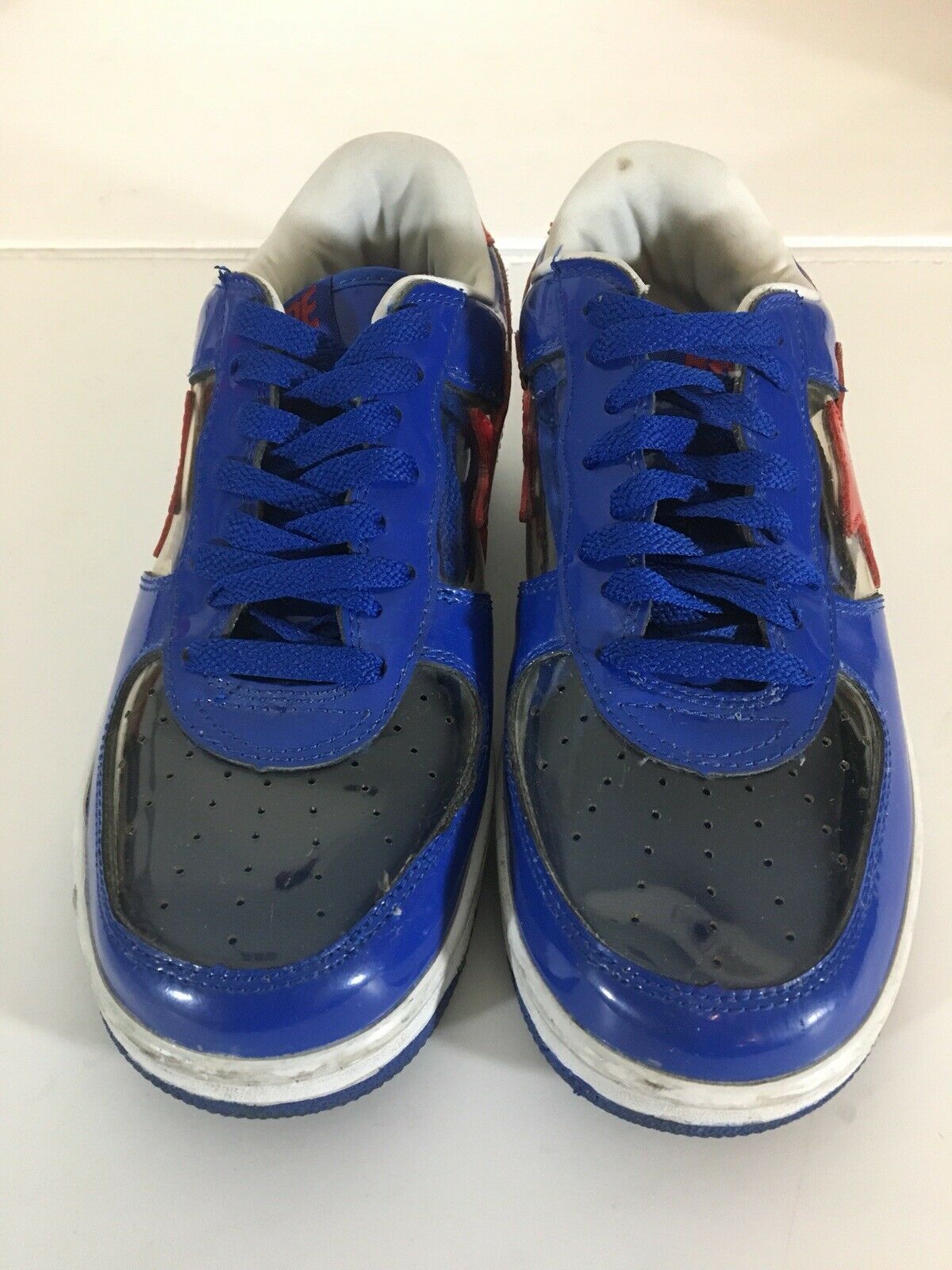 A BATHING APE BAPE STA FOOT SOLDIER FS-001 SNEAKERS BLUE RED CLEAR ...