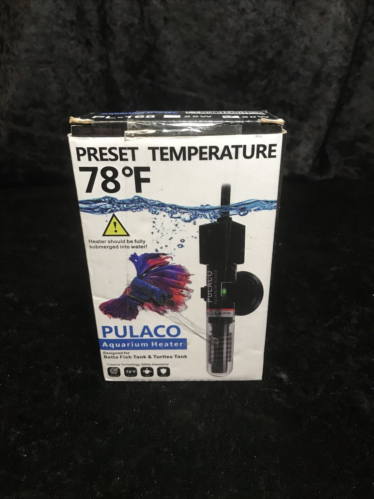 PULACO 50W Small Aquarium Betta Heater With Free Thermometer Strip