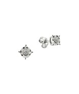 SOLID 18K WHITE GOLD ORSINI EARRINGS WITH DIAMONDS CT 0.08 MADE IN ITALY - $530.00