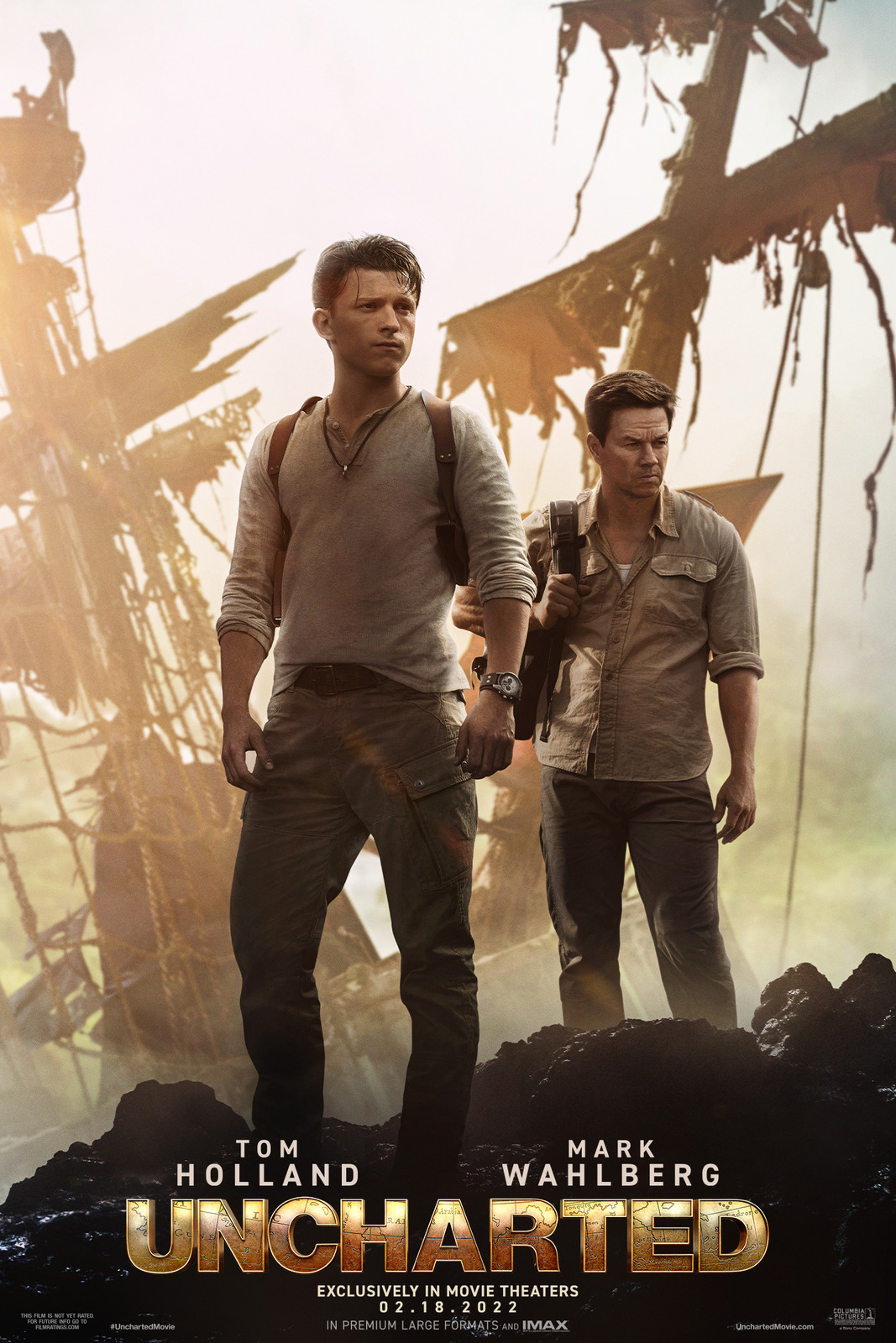 Uncharted Poster Tom Holland Mark Wahlberg 2022 Movie Art Film Print 24x36 27x40