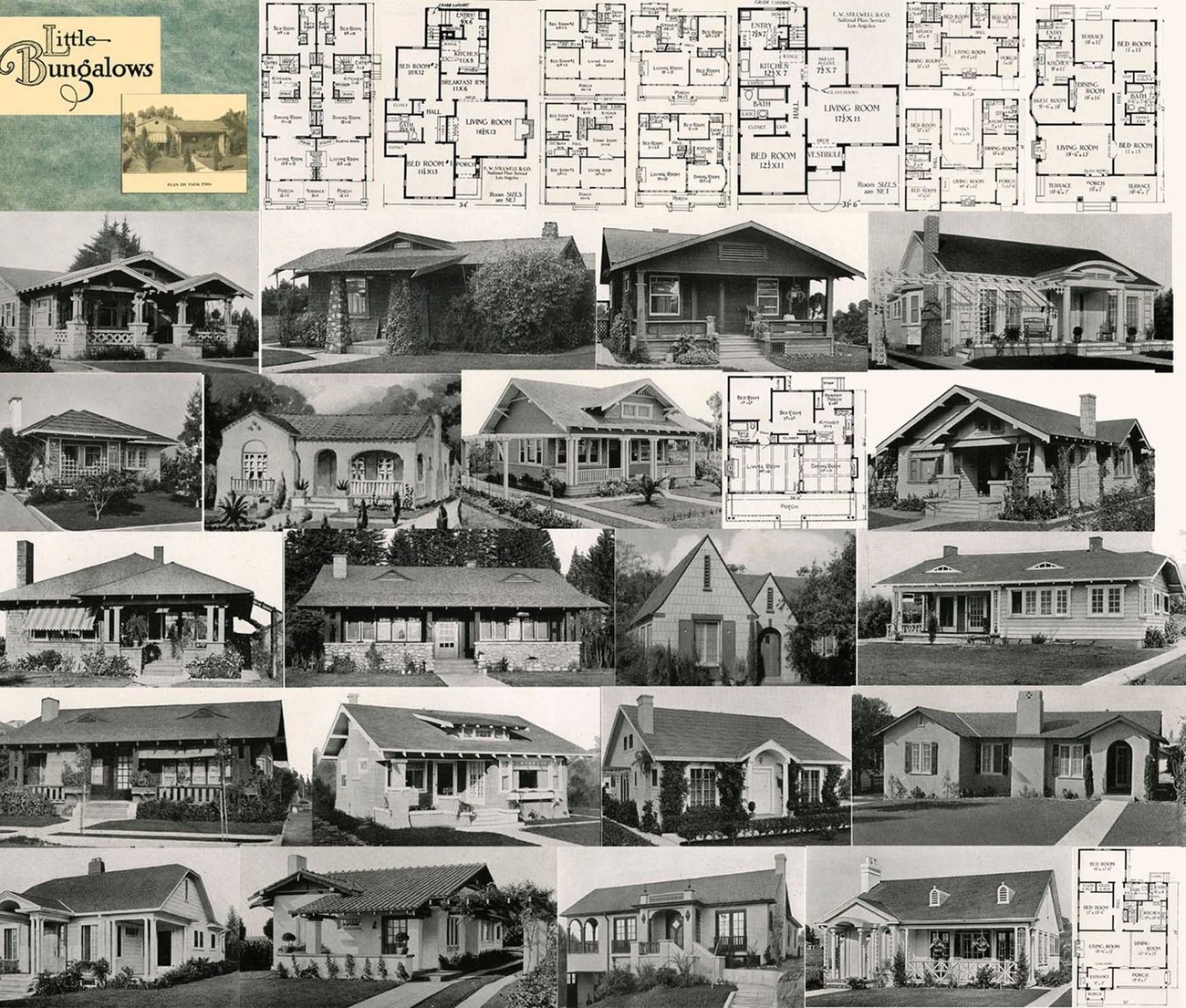 1927 Roaring 20s House Bungalow Floor Plans Designs CD DIY Home ...