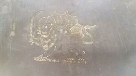 Large Vintage 23" Metal Battle Shield Armor w/ Handle Engraving Crest Wall Decor image 3