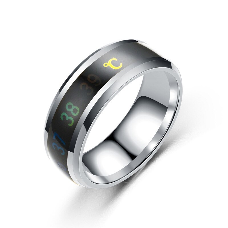 Fashion Selling Modern Trend Smart Temperature Rings Titanium Steel Ring Men And