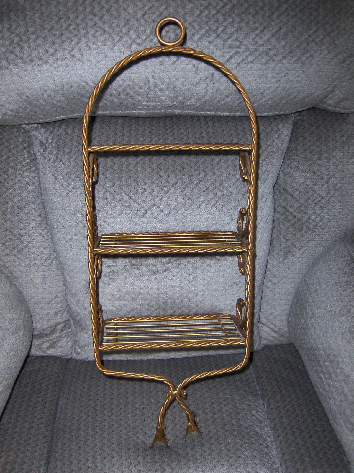 Homco Brass Wall Shelf Home Interiors Twisted Metal 3 Shelf Bottom