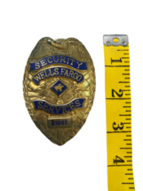 Vtg OBSOLETE Wells Fargo Security Services Badge Guard image 1