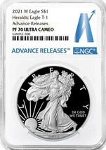 2021-W $1 SILVER EAGLE TYPE 1 HERALDIC PROOF  NGC PF70 - ADVANCE RELEASES   image 1