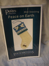Erica Michaels Petite Collection Mini Stocking Peace on Earth Pattern Christmas  image 1