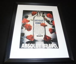 1995 Absolut Vodka Bravo Framed 11x14 ORIGINAL Vintage Advertisement