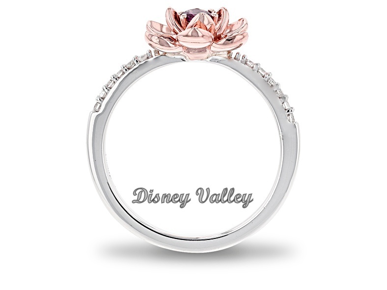 Enchanted Disney Mulan Ring Rhodolite & Gemstone Rhodium & 925 sterling