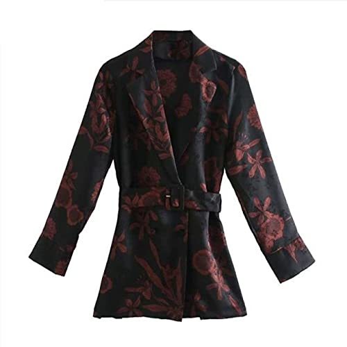Flower Print Sashes Smock Blouse Office Ladies Turn Down Collar Kimono Shirts Ch