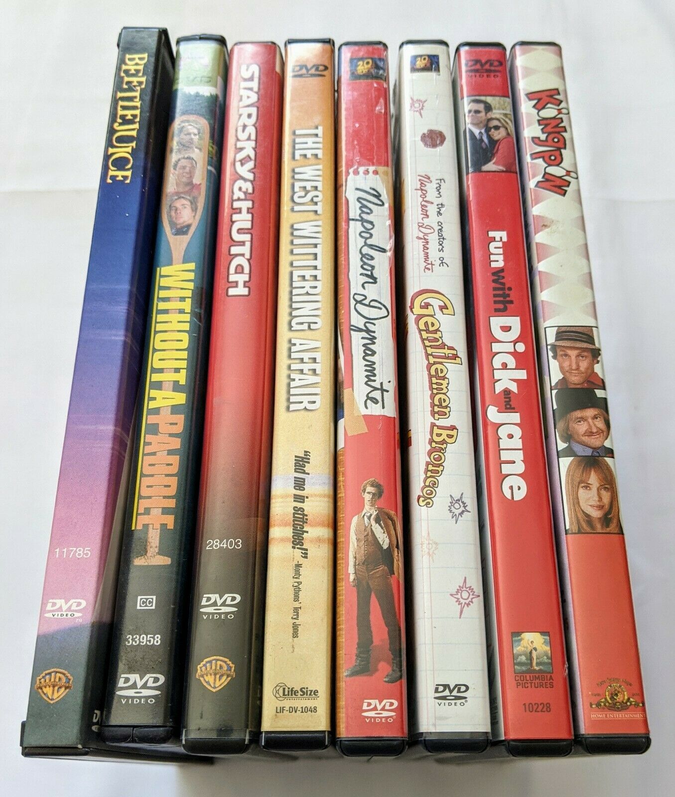 Beetlejuice, Without A Paddle, Napoleon Dynamite, Kingpin (8 Dvd Lot 