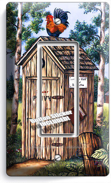 COUNTRY RUSTIC OUTHOUSE FARM FRENCH ROOSTER 1 GFCI LIGHT SWITCH WALL PLATE DECOR