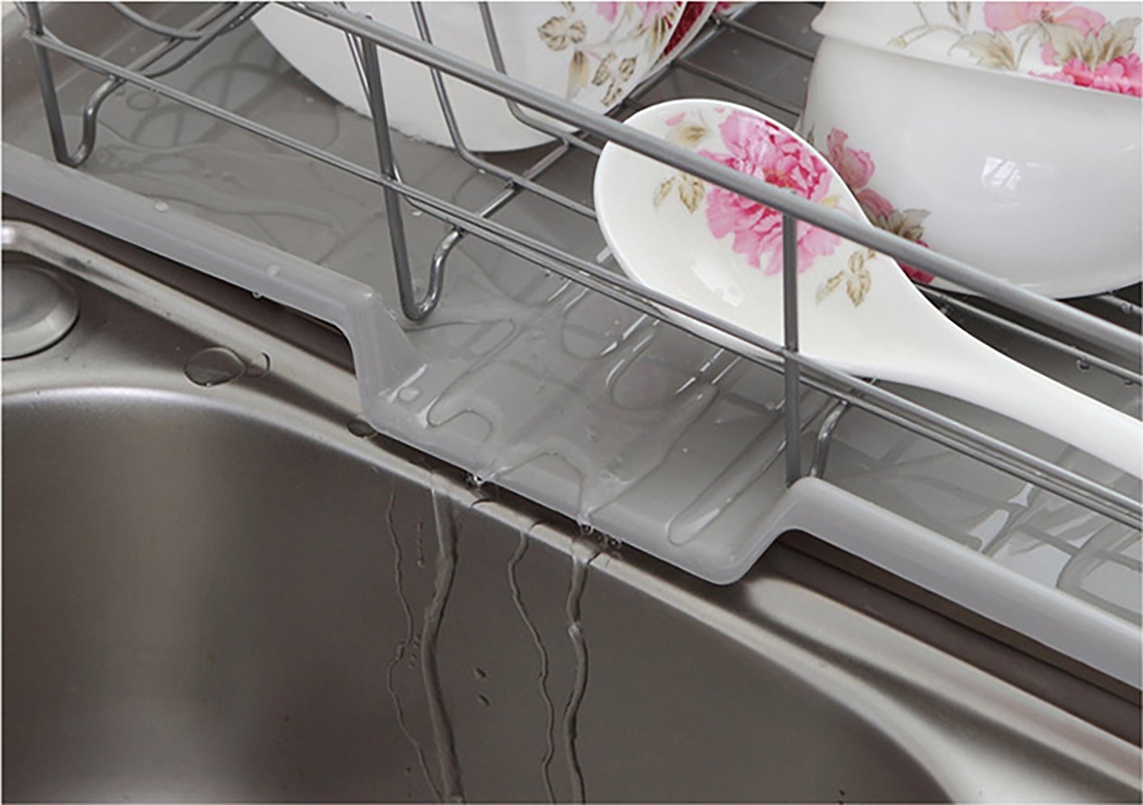 org stainless steel dish rack with drain board